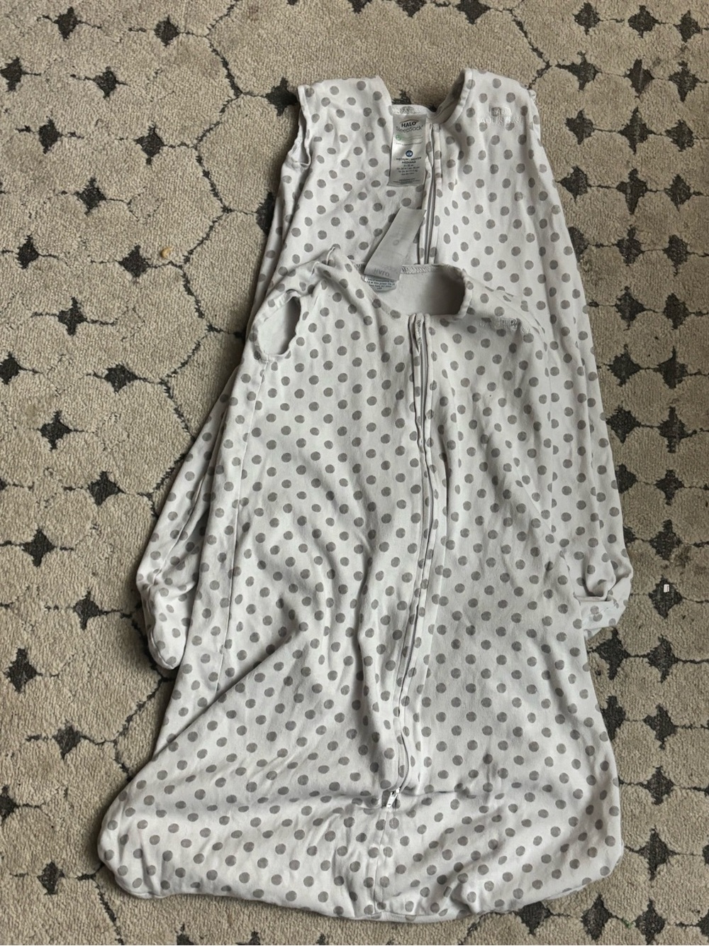Sleep Sack for Baby - Gray Polka Dot (6-12m)